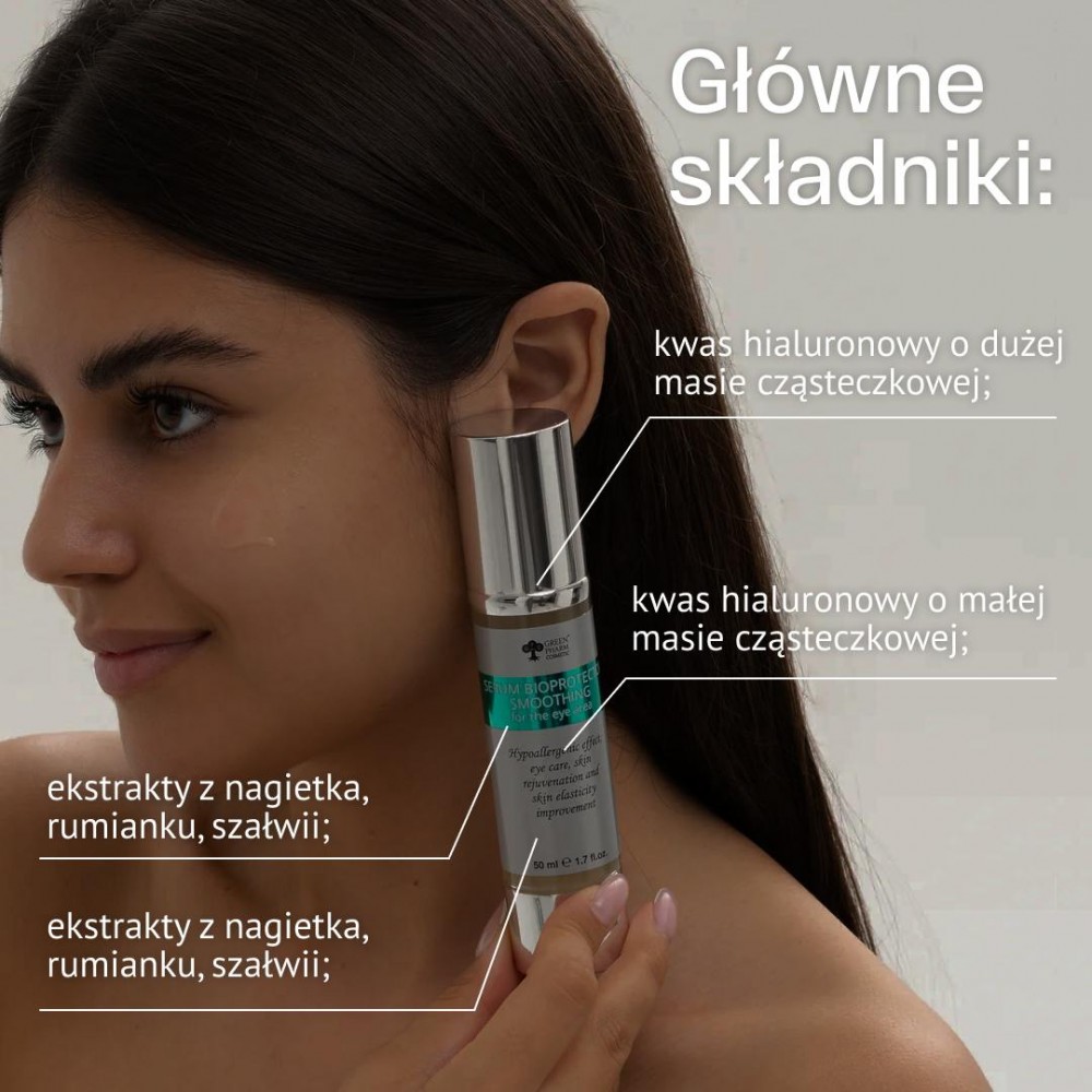 Serum bioprotector smoothing for the eye area, 50 ml