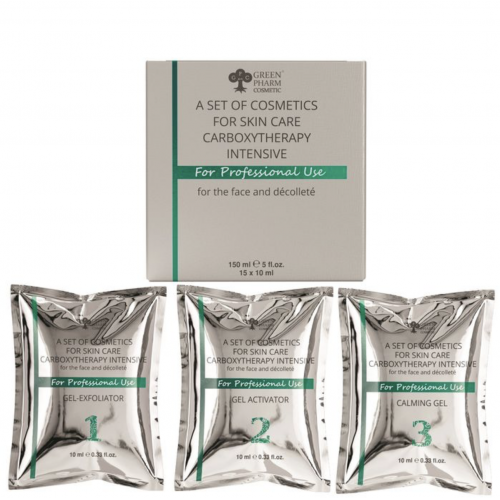A set of cosmetics for skin care Carboxytherapy Intensive for the face and décolleté 15 sachet*10ml, 150 мl