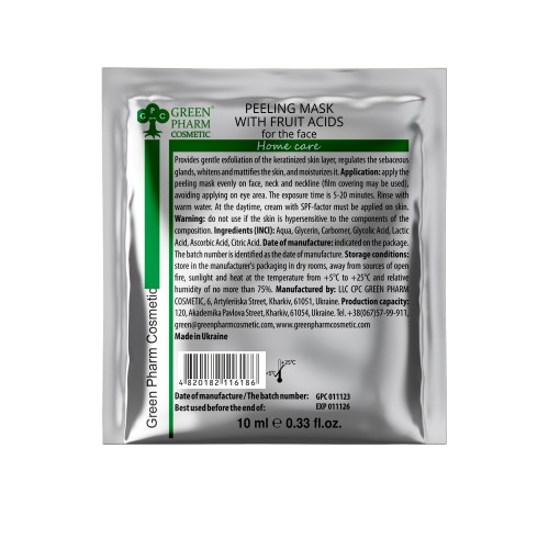 Peeling mask with fruit acids, 10 ml