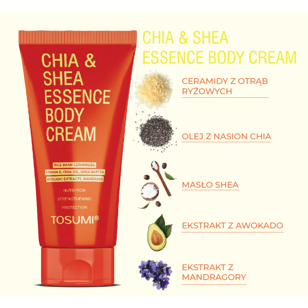 Крем для тіла екстра живлення Chia & Shea Essence Body Cream TOSUMI 250 мл