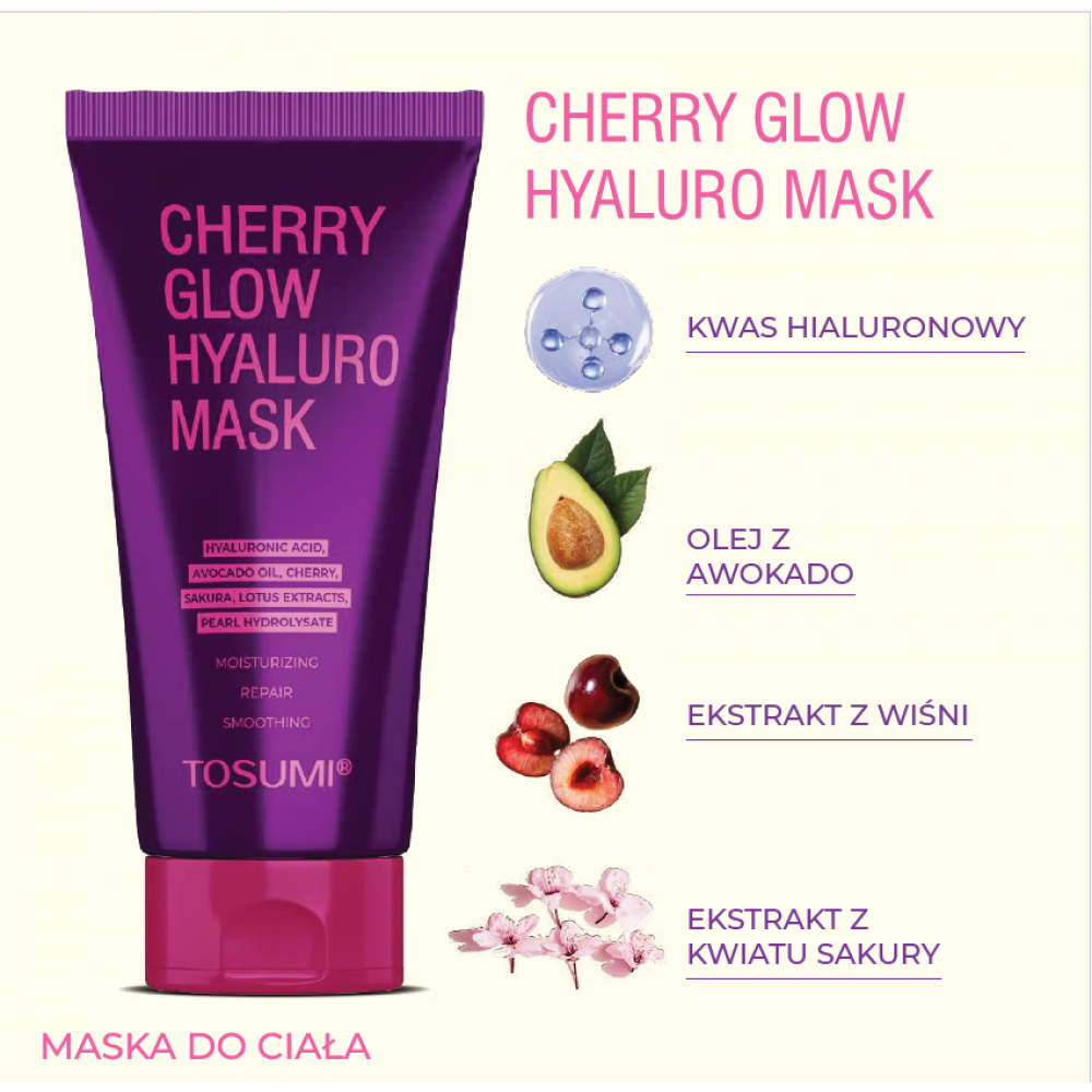 Маска гіалуронова для тіла CherryGlow Hyaluro Mask TOSUMI 250 мл