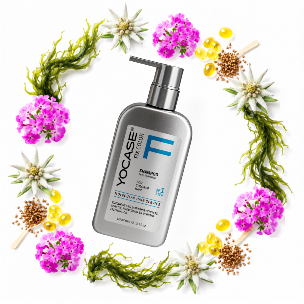FIX COLOR Shampoo for color-treated hair - color intensity, deep hydration  «YOCASE» 375 ml